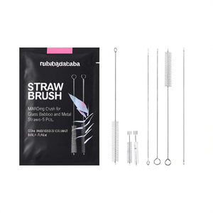 <b>Straw</b> Cleaning Brush Set for Glass <b>Bamboo</b> and Metal <b>Straws</b>-5 Pcs - Product Image 3