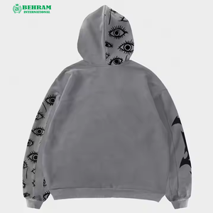Sweat-shirts à capuche zippés vintage personnalisés pour créateurs de mode, imprimés numériquement, en molleton polyester/coton ou en tissu éponge français - Product Image 6