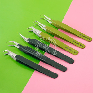 Premium Quality Fiber Tip Eyelash Extensions Applicator Tweezers 45 75 90 Degree Isolation Stainless Steel <b>Tools</b> - Product Image 6