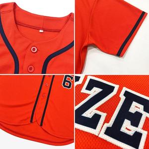 Camiseta de Béisbol Personalizada, Transpirable, Estampada en Naranja, Azul Marino y Blanco, Talla Grande, Auténtica - Product Image 6