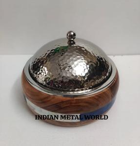 Pot chaud de service de nourriture de forme ronde en bois de qualité supérieure de conception élégante pour la maison pot de prix abordable fabricant et fournisseurs - Product Image 4