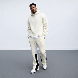 Survêtement Homme Streetwear de Qualité Supérieure, Couleur Unie, Logo Imprimé Personnalisé, Coupe Classique, 100% Coton, Style Hip Hop, 2 Pièces à Capuche - Product Image 5