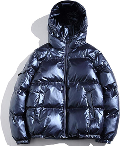 2025 taux de gros noël hommes bulle vestes veste d'hiver Streetwear doudoune pour couleur unie manteau hommes à capuche bouffant - Product Image 1