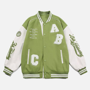 Chaqueta universitaria bordada personalizada de alta calidad Unisex, ropa informal formal de gran tamaño, camuflaje para béisbol estampado de primavera - Product Image 5