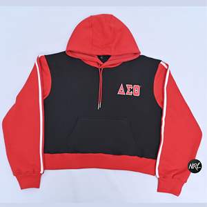 100% polyester à capuche brodé vêtements de travail graphique à capuche côtelé imprimé dos couleur bloc conception pour les femmes d'hiver - Product Image 2