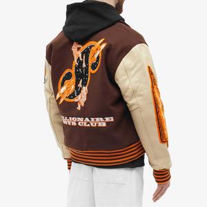 Chaqueta Bomber de béisbol Letterman, Mangas de cuero genuino, chaquetas de cuerpo de lana, opción de colores del equipo, chaqueta Letterman - Product Image 5