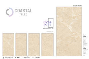 กระเบื้องปูพื้นพอร์ซเลนสีเบจไฟโมเดิร์นขนาด600x1200มม. หนา9มม - Product Image 2