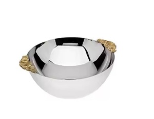 Personnalisé et Logo Disponible en Aluminium Moulé de Haute Qualité Plaqué Or Feuille Designer Table Centre de Table Fruits Bol de Service - Product Image 6