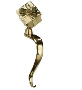 Decorative Gold Metal <b>Wreath</b> With White Floral Detailing Crafted <b>For</b> Home Interior Wall Display And Luxury <b>Door</b> Ornament - Product Image 6