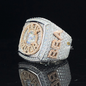 วงแหวนสไตล์ฮิปฮอป925สีเงินสเตอร์ลิงสำหรับทั้งชายและหญิงมีความชัดเจนในแล็บใหม่เป็นประกาย - Product Image 2