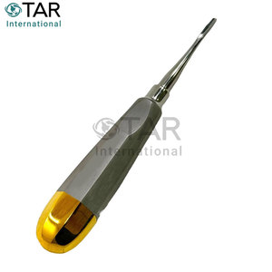 Elevador de punta de raíz de extracción Dental de 3mm, mango hueco recto, mango dorado ligero, instrumentos médicos de acero inoxidable alemán - Product Image 1