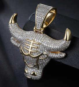 Pendentif à breloque Hip Hop en argent sterling 925 Leb Grown Diamond Iced out pour hommes Design exclusivement unique Placage à l'or Clarté VVS - Product Image 2