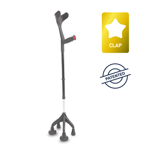 Stampelle Quadripode (Quad Crutch) in Acciaio e Alluminio, Altezza Regolabile 78-98cm, Capacità 160kg, Ambidestra, Nere - KMINA K10065 - Product Image 1