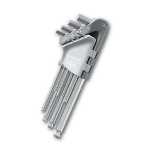 Juego de 9 Llaves Hexagonales Largas Anguladas con Cabeza Esférica de Acero Inoxidable para Aplicaciones de Uso General - Product Image 1