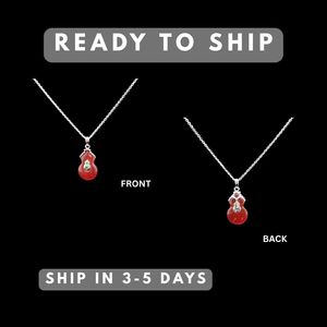 Colgante de Calabaza China Wu Lou (Buena Fortuna y Protección) de Plata de Moda con Piedra Natural de Ágata Roja y Tsavorita |   OEM - Product Image 4