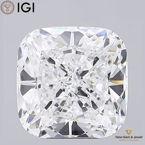 Diamant de laboratoire CVD de 6,50 carats, taille coussin carrée, couleur E, clarté VVS2, certifié IGI, idéal pour les bijoux de mariée personnalisés - Product Image 1