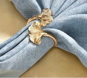 Anneaux de serviette en aluminium écologiques modernes en forme de feuille d'Inde, boucle pour serviettes pour les cérémonies de mariage, les restaurants, les hôtels, les occasions spéciales - Product Image 6