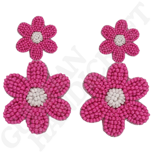 Pendientes de Flores Bordados Personalizados Inspirados en la Naturaleza, Joyería Vintage Tejida a Mano Ecológica para Fiestas, Pendientes de Moda - Product Image 4