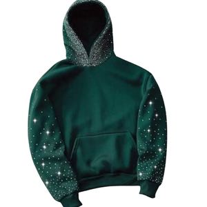 New Trend Men Rhinestone Hoodies Cotton Blended Factory Made High Quality Winter Fleece Luxurious - Product Image 4