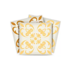 7 "X 7" Azulejos extraíbles de cáscara y Palo retro amarillo dorado - Product Image 1