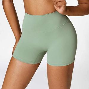 OEM/ODM Short de yoga à haute élasticité pour femmes Short de gymnastique personnalisé Conception Scrunch Spandex/Nylon Motif solide Fermeture élastique à la taille - Product Image 5