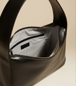 Bolso de Hombro Vintage de Cuero Negro para Mujer, Bolso Minimalista Tipo Hobo, Correa Ajustable, Cierre Estructurado, Resistente al Agua - Product Image 3