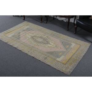 Alfombra de lana hecha a mano amarilla Beige clásica 4,2X7,8 pies diseño de retazos turcos pasillo Rectangular de látex para sala de estar dormitorio 4M - Product Image 2