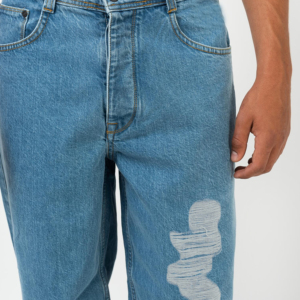 Pantalon droit abîmé en denim personnalisé coupe ample homme en détresse haute Streetwear Vintage pantalon en denim pour hommes meilleure haute qualité - Product Image 3