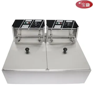 Bán hàng nóng 6L + 6L tăng gấp đôi bảng Top điện nồi chiên sâu thiết bị nhà bếp Thương mại Nồi chiên - Product Image 2