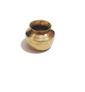 Lota en laiton pur artisanal pour Pooja et usage quotidien |   Pot à eau traditionnel indien - Product Image 5