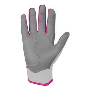 Guantes de bateo de béisbol y softbol de cuero genuino Cierre de gancho y bucle ambidiestro para adultos Transpirable Color personalizable - Product Image 4