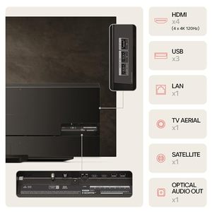 โทรทัศน์สมาร์ท LED 4K UHD ขนาด 55 นิ้ว สำหรับโรงแรม พร้อมโปรเซสเซอร์ AI และอัตราการรีเฟรช 120Hz สีน้ำตาลอมน้ำตาลเข้ม HDTV - Product Image 5