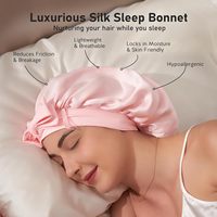 Bonnet en Soie de Mûrier Grande Taille avec Bord Élastique pour Cheveux Bouclés Longs, Bonnet en Soie Personnalisable avec Logo, Vente en Gros pour Femme
