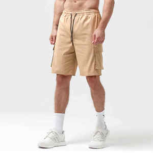 Short de course décontracté motif solide à séchage rapide pour hommes Gym Fitness Training Beach Sports Workout Bottoms - Product Image 1