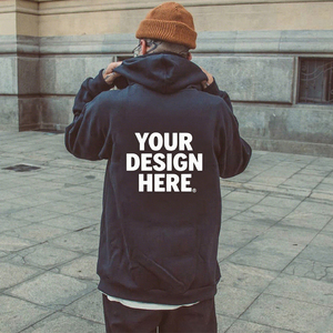 Sudadera con Capucha de Felpa de Algodón con Cierre Personalizable, Estampado Gráfico Completo, Hombros Caídos, Estilo Urbano para Hombre - Product Image 2