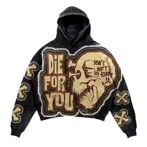 500 Gsm sweat à capuche bouffée impression poids lourd Boxy hommes Double couche surdimensionné 400gsm luxe pull coton recadrée sweats à capuche personnalisés - Product Image 1