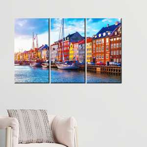 Denmark Landscape Canvas Decor: Copenhagen Print Art, Unique Gift,3P:Gallery <b>Wrapped</b> - Product Image 1