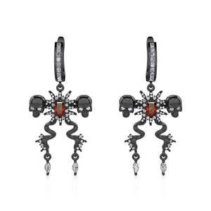 Conjunto de Joyería de Plata de Ley con Diseño de Dos Calaveras Jeulia Death Stare - Product Image 3