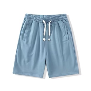 Shorts de gym d'été avec logo personnalisé pour hommes, respirant, élastique, taille moyenne, grande taille, 5XL, décontracté, motif solide, poches, toile - Product Image 1