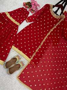 Dernier Designer Lourd Faux Georgette Broderie Séquence Travail Sharara Costume Par FabZone - Product Image 2