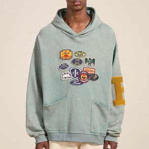 Nouveau gros de haute qualité surdimensionné français éponge sweats à capuche 100% coton soleil délavé Vintage lavé à l'acide Logo personnalisé vêtements en vrac - Product Image 5