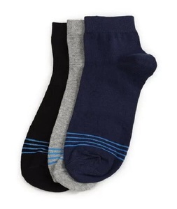 Vente en gros de chaussettes de cheville en coton coupe basse unisexe brodées style vintage de F.S. International-Couleurs unies - Product Image 2