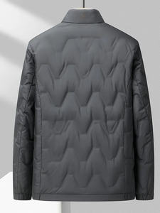 Meilleures ventes de doudoune d'hiver pour hommes, veste en cuir personnalisée, avec décoration en fourrure, service OEM - Product Image 4