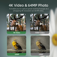 Caméra de chasse WiFi solaire Sensvision 4K 64MP avec vision nocturne, étanche IP66, pour la faune en extérieur, grand angle 100°