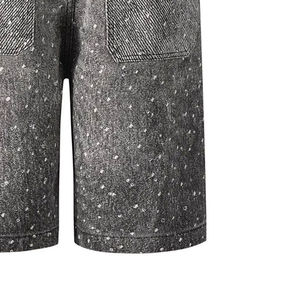 Shorts Vaqueros con Pedrería Brillante para Hombre, Estilo Hip Hop Urbano, Corte Holgado, Jeans Brillantes de Verano con Opciones de Logotipo Personalizado Disponibles - Product Image 6