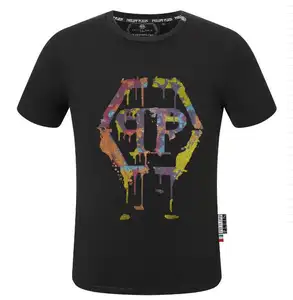 Designer brand T-shirt PLEIN Rhinestone Brand Men Casual Clothing 2 Color Fashion New tees top quality