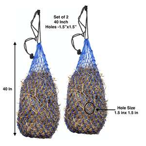 Grand sac à foin pour chevaux avec 15 anneaux, mangeoire lente, filet pour chevaux, sac à foin en filet, filet résistant pour chevaux - Product Image 6