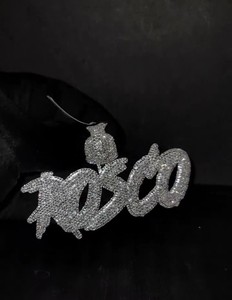 Colgante Personalizado con Nombre Rosco, Chapado en Oro, con Moissanita, Plata 925, VVS, Joyería Hip Hop para Raperos, Diseño de Bolsa de Dinero Cursiva, OEM/ODM - Product Image 1