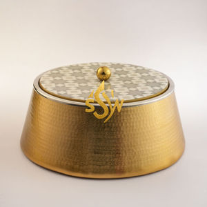 Cacerolas de Acero Inoxidable de Diseño Moderno y Elegante, con Tapa Metálica, para Mantener la Comida Caliente, Color Dorado, en Oferta - Product Image 1