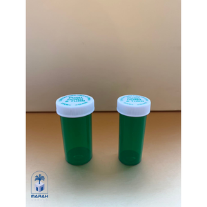 Marah Design Lock Push Turn Cap Vial Amber/Green Plastic/PP Child-Resistant BPA-Free Medication <b>Containers</b> - Product Image 6